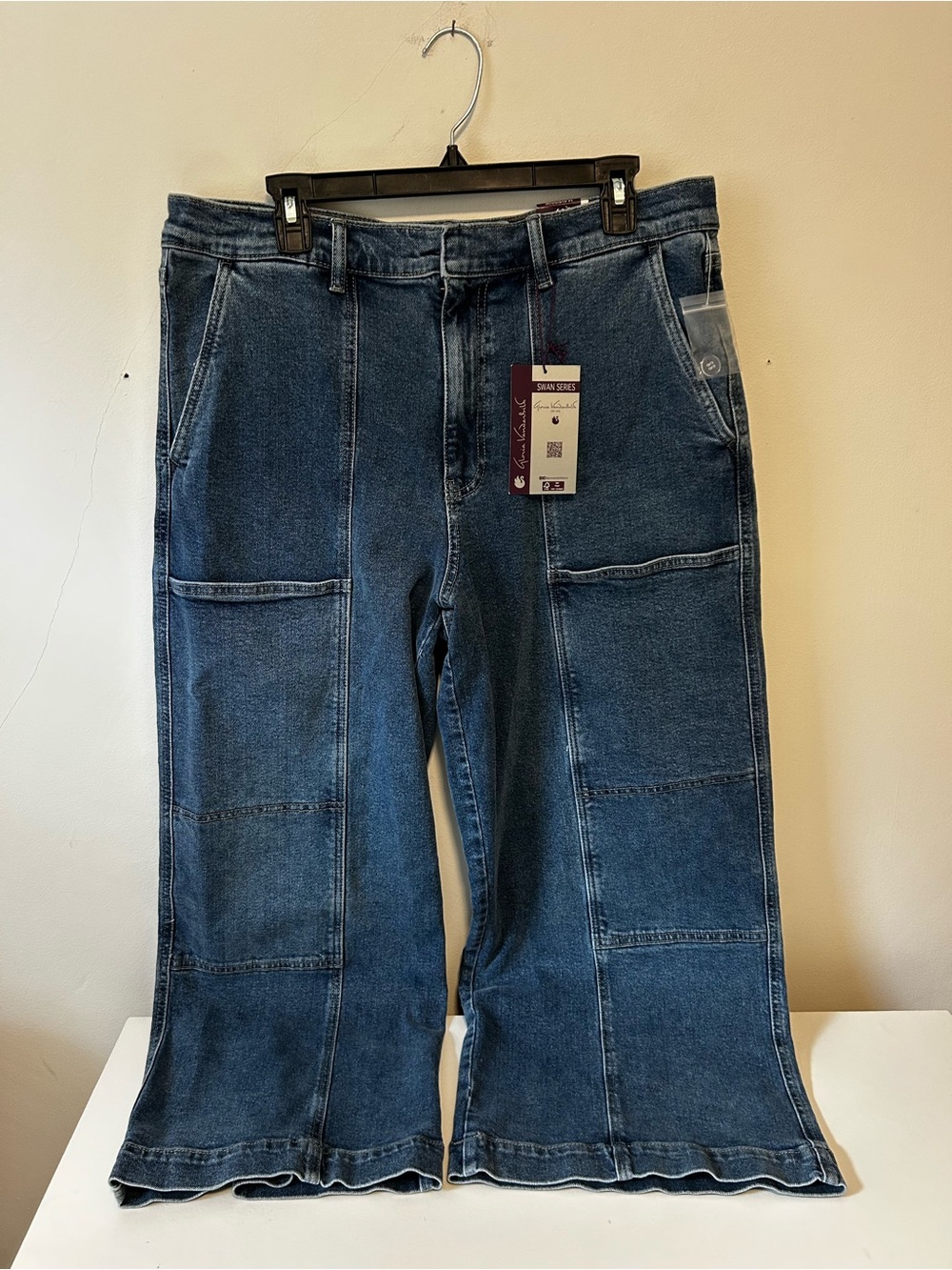 Gloria Vanderbilt Dark Blue Panel-Seam Wide Leg Jeans